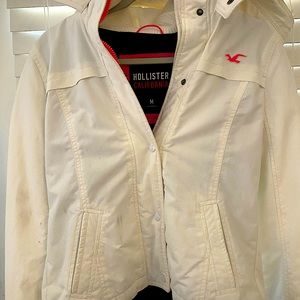 Hollister White Winter Jacket Medium